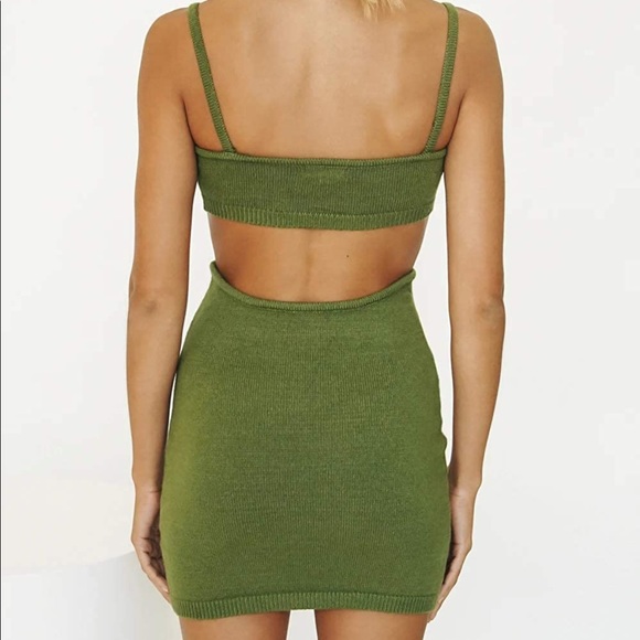 Green Cut Out Dress - Picture 2 of 3